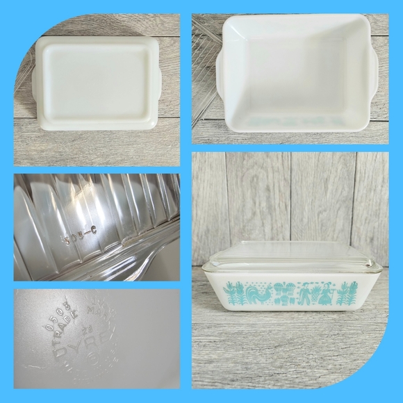 Pyrex Butterprint Turquoise Refrigerator Jar Set - Picture 4 of 10